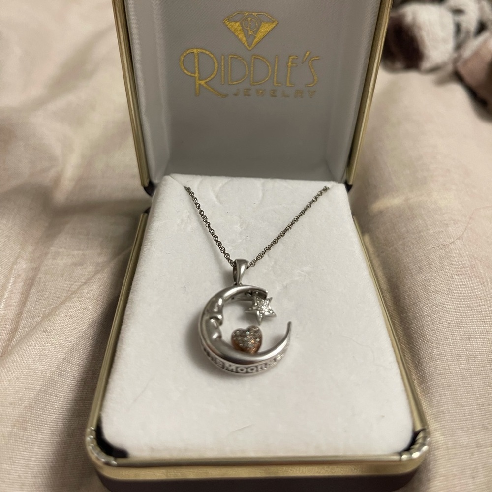 Diamond star heart & moon necklace